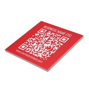 Maak direct je eigen QR-code Bewerkbare rood Tegeltje