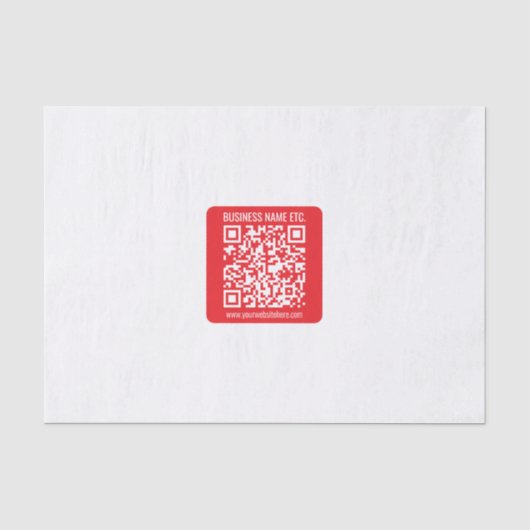 Maak direct je eigen QR-code | Bewerkbare rood Tissuepapier (Voorkant)