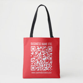 Maak direct je eigen QR-code | Bewerkbare rood Tote Bag