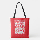 Maak direct je eigen QR-code | Bewerkbare rood Tote Bag (Achterkant)