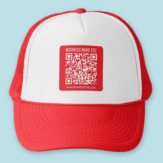 Maak direct je eigen QR-code | Bewerkbare rood Trucker Pet