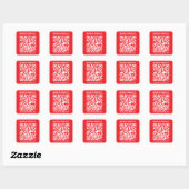 Maak direct je eigen QR-code | Bewerkbare rood Vierkante Sticker (Vel)