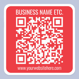 Maak direct je eigen QR-code | Bewerkbare rood Vierkante Sticker