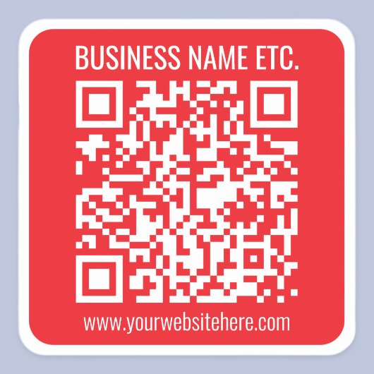 Maak direct je eigen QR-code | Bewerkbare rood Vierkante Sticker