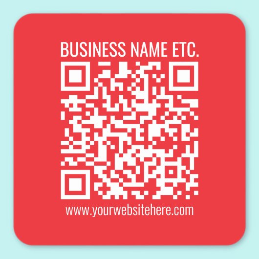 Maak direct je eigen QR-code | Bewerkbare rood Vierkante Sticker