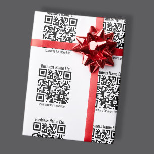 Maak direct QR-code en naam met tegelpatroon Cadeaupapier