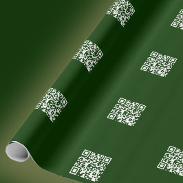 Maak direct QR-code met betegeld patroon diep groe Cadeaupapier