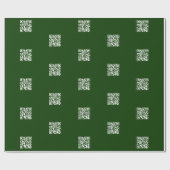 Maak direct QR-code met betegeld patroon diep groe Cadeaupapier (Vlak)