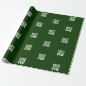 Maak direct QR-code met betegeld patroon diep groe Cadeaupapier (Uitgerold)