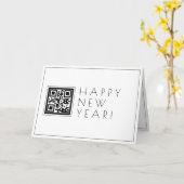 Maak direct QR-code | Stijlvol Gelukkig Nieuwjaar Kaart (Gele Bloem)
