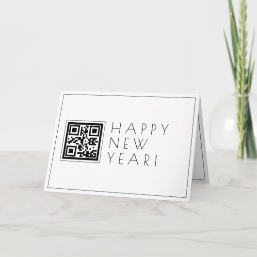 Maak direct QR-code | Stijlvol Gelukkig Nieuwjaar Kaart (Voorkant)