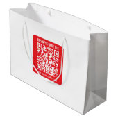 Maak direct uw eigen QR-code | Bewerkbare rood Groot Cadeauzakje (Achterkant Gekanteld)