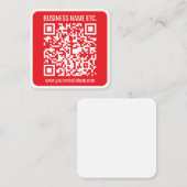 Maak direct uw eigen QR-code | Bewerkbare rood Notitiekaartje (Voorkant / Achterkant)