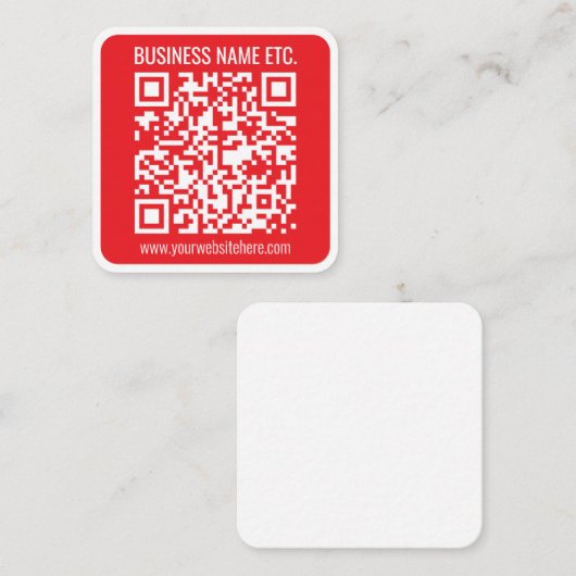 Maak direct uw eigen QR-code | Bewerkbare rood Notitiekaartje (Voorkant / Achterkant)