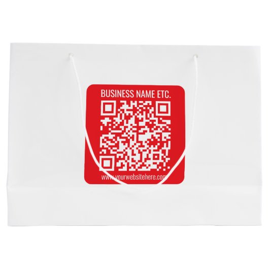 Maak direct uw eigen QR-code | Erodeerbaar rood Groot Cadeauzakje (Achterkant)