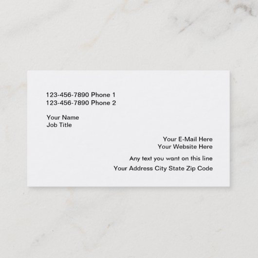 Maak dit uw eigen bedrijf visitekaartje (Achterkant)