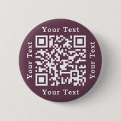 Maak Donkerroze Roze Website URL Scan Me QR Code Ronde Button 5,7 Cm (Voorkant)
