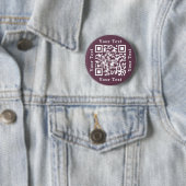 Maak Donkerroze Roze Website URL Scan Me QR Code Ronde Button 5,7 Cm (In situ)