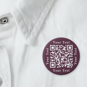 Maak Donkerroze Roze Website URL Scan Me QR Code Ronde Button 5,7 Cm