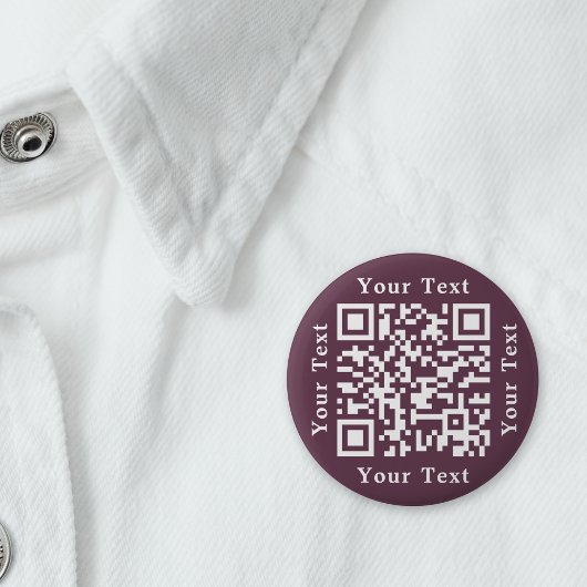 Maak Donkerroze Roze Website URL Scan Me QR Code Ronde Button 5,7 Cm