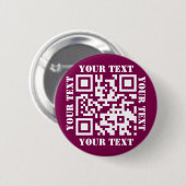 Maak Donkerroze Roze Website URL Scan Me QR Code Ronde Button 5,7 Cm (Voorkant /achterkant)