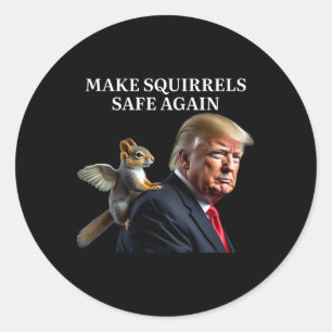 Maak eekhoorns weer veilig Pinda de eekhoorn P'nu Ronde Sticker