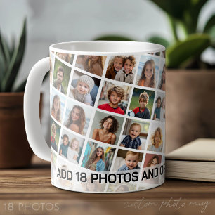 Maak een aangepast fotocollagepatroon - 18 foto's koffiemok