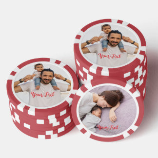 Maak een aangepast fotothuis toernooi spelletjesav poker chips