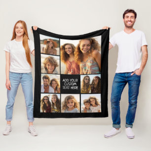 Maak een aangepaste collage van 8 foto's KIES KLEU Fleece Deken