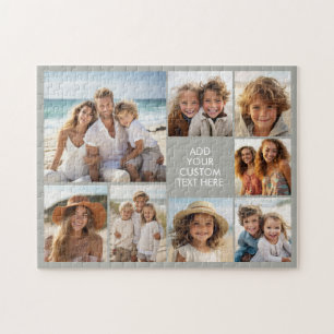 Maak een aangepaste collage van 8 foto's met grijz legpuzzel