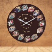 Maak een aangepaste foto collage met familiefoto's grote klok