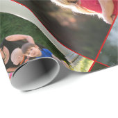 Maak een aangepaste foto collage van 5 foto's Rood Cadeaupapier (Rol Hoek)