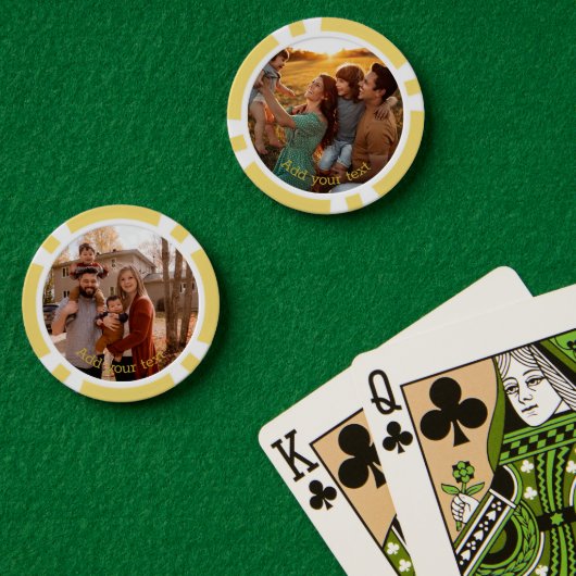 Maak een aangepaste foto-thuis toernooi spelavond poker chips (Pokertafel (Dubbel))