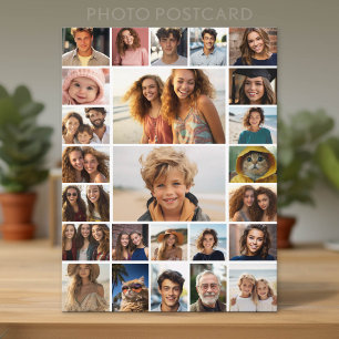 Maak een aangepaste fotocollage - 25 foto's briefkaart