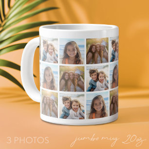 Maak een aangepaste fotocollage met 3 foto's grote koffiekop