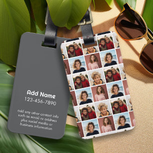 Maak een aangepaste fotocollage met 4 foto's bagagelabel