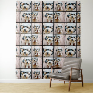 Maak een aangepaste fotocollage met 4 foto's wandkleed