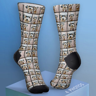 Maak een aangepaste fotocollage met 4 foto's zwart sokken