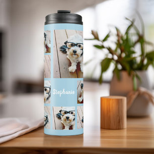 Maak een aangepaste fotocollage met 8 fotonaam thermosbeker