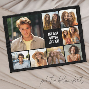 Maak een aangepaste fotocollage met 8 foto's fleece deken