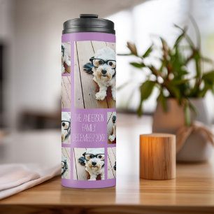 Maak een aangepaste fotocollage met 8 foto's thermosbeker