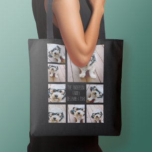 Maak een aangepaste fotocollage met 8 foto's tote bag