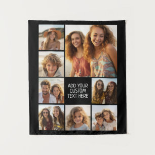 Maak een aangepaste fotocollage met 8 foto's Zwart Wandkleed