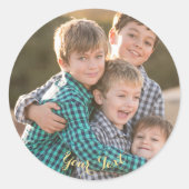 Maak een Aangepaste Klassieke Ronde Fotostickers V Sticker (Voorkant)