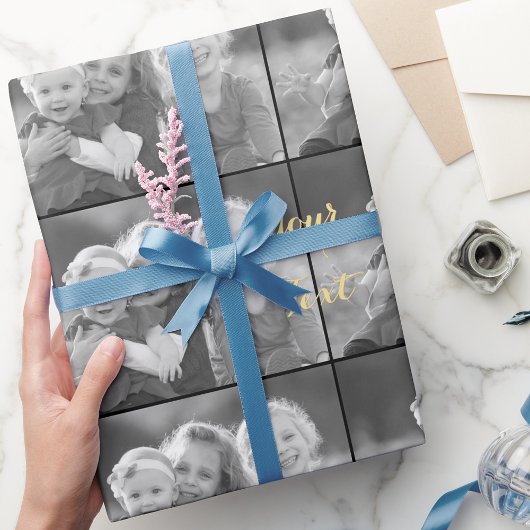 Maak een aangepaste vintage-uitstraling zwart-wit  cadeaupapier