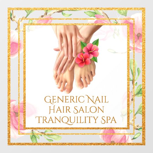Maak een aanpassing aan Generic Nail Hair Salon Tr Raamsticker (Vel)