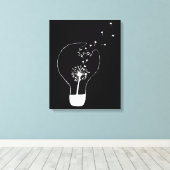 Maak een Abstract deandelion ventilatorcanvas Canvas Afdruk (Insitu (Houten vloer))