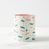 Maak een Abstract Initiaal van het Schilddertje Tw Tweekleurige Koffiemok (Center)