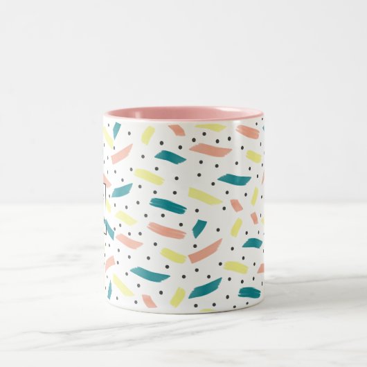 Maak een Abstract Initiaal van het Schilddertje Tw Tweekleurige Koffiemok (Center)