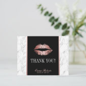 Maak een artistiek Roos Gold Lips Marble Hartelijk Briefkaart (Staand voorkant)
